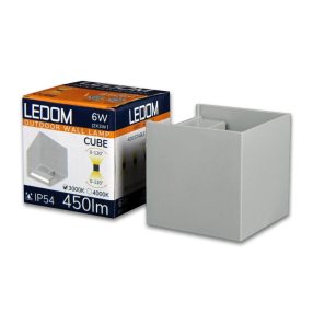 LEDline LEDOM Outdoor wall mounted luminaire LED 2x3W 4000K IP54 gray CUBE   LEDline LEDOM Outdoor wall mounted luminaire LED 2x3W 4000K IP54 gray CUBE