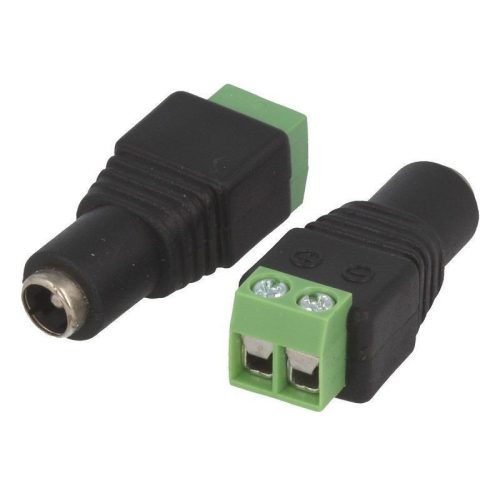 DC connector female with terminal box, DC size: 2,1x5,5mm