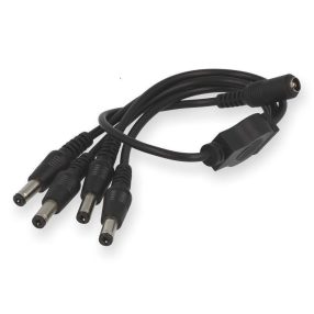 DC splitter 2,1 x 5,5 mm socket/plug 1/4 DC splitter 2,1 x 5,5 mm socket/plug 1/4