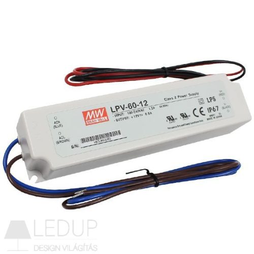 Mean Well LPV-60-12 60W 12V IP67 LED tápegység