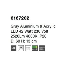 NOVA LUCE NL-6167202 RANDO mennyezeti lámpa 42W NW