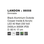 NOVA LUCE NL-86008 LANDON mennyezeti lámpa 40W WW