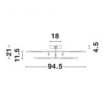 NOVA LUCE NL-9180714 RACCIO mennyezeti lámpa 48W WW