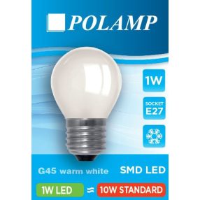 LED Kisgömb E27 230V 1W WW