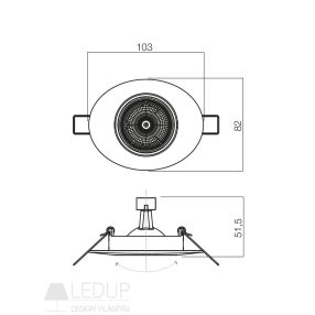 Redo SML Beépíthető spot lámpa 70057 ELC 104 PC/CH  Redo SML Beépíthető spot lámpa 70057 ELC 104 PC/CH