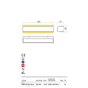 Redo OUT Kültéri fali lámpa 90409 DASH  Redo OUT Kültéri fali lámpa 90409 DASH