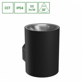 TORRE 9W 230V IP54 CCT 99x78x117 mm kerek fekete  TORRE 9W 230V IP54 CCT 99x78x117 mm kerek fekete