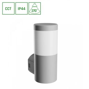 STELLA COLUMN WALL GU10 6W CCT 230V 270DEG IP44 IK08 100X120X245MM GRAY ROUND FACADE LAMP   STELLA COLUMN WALL GU10 6W CCT 230V 270DEG IP44 IK08 100X120X245MM GRAY ROUND FACADE LAMP