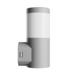 STELLA COLUMN WALL GU10 6W CCT 230V 270DEG IP44 IK08 100X120X245MM GRAY ROUND FACADE LAMP