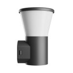 STELLA ROUND WALL GU10 6W CCT 230V 270DEG IP44 IK08 155X160X230MM BLACK ROUND FACADE LAMP