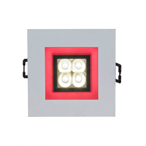 FIALE 4LED 4X1W 30deg 230V SQUARE CW LED SPOT RED FRAME