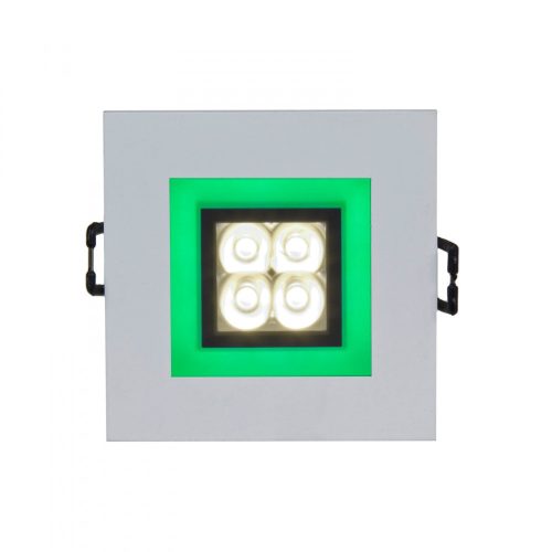 FIALE 4LED 4X1W 30deg 230V SQUARE WW LED SPOT GREEN FRAME