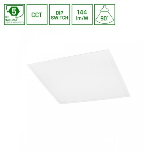 Háttérvilágítású panel  25W/40W/45W CCT 230V 120st IP20 UGR<19 620x620x34MM Fehér 5Y Garancia