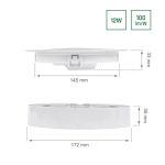 ALGINE 2in1 LED PANEL kerek 12W 1160lm WW