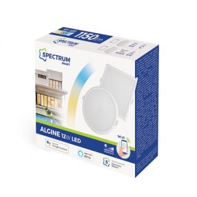   ALGINE 12W CCT+DIM Wi-Fi Spectrum SMART körpanel, süllyeszthető