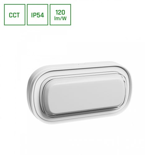 PASTILO 10W CCT 230V 120DEG IP54 IK10 205x105x47mm WHITE OVAL