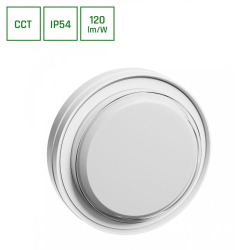 PASTILO 10W CCT 230V 120DEG IP54 IK10 180x47mm WHITE ROUND