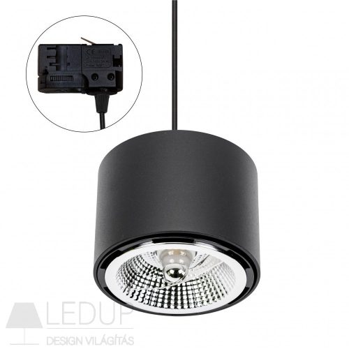 SpectrumLED GU10 Fényforrás nélküli függesztett lámpatest, áramvezető sínrendszerhez   Fekete