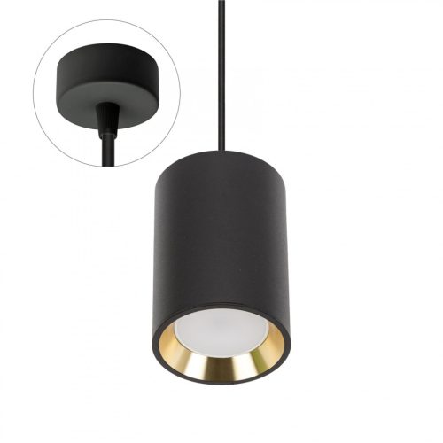 CHLOE GU10 MINI Felületi MOUNTED GU10 250V IP20 70X100MM Fekete,  GOLD INSIDE ROUNDED PENDANT