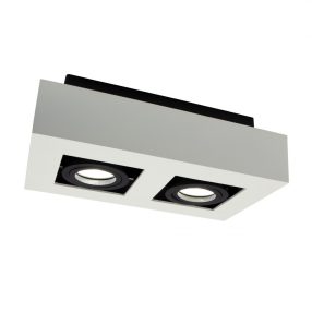 MIRORA GU10 X2 IP20 négyszögletes fehér/fekete MIRORA GU10 X2 IP20 négyszögletes fehér/fekete