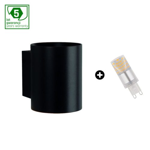 Set 5y warranty - SQUALLA G9 tube black + LED G9 4W WW