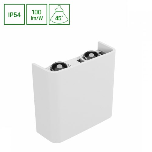 LUNARIX 2 SCONCE 4W CCT 230V IP54 RA90 110X110X40MM WHITE UP/DOWN LIGHT