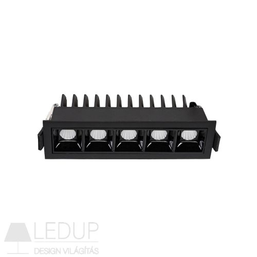 GRID - Model L - recessed fixture 47x45x147 mm, 13W, 45°, black color DALI