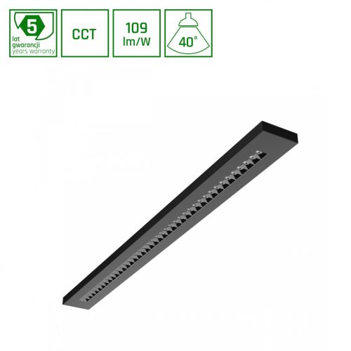 WLD PLANK  20W/30W/40W CCT 230V 40° IP20 1195X100X25 Fekete