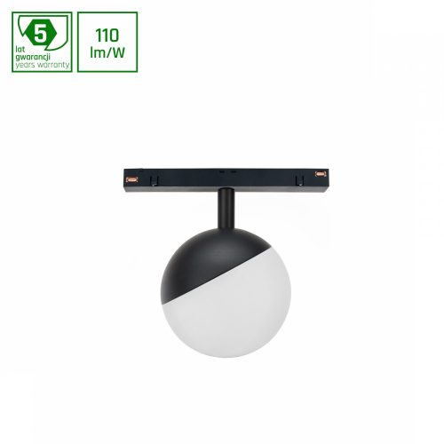 SYSTEM SHIFT - GLOBE, sphere track light 100x148mm 5W 165deg black 5y warranty 2 circuits