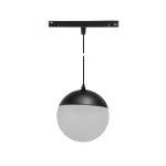 SYSTEM SHIFT - GLOBE P pendant sphere track light 100mm (850mm cable) 5W 165deg black 5y warr. 2 circuits