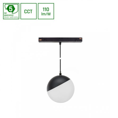 SYSTEM SHIFT CCT- GLOBE P SUSPENDED SPHERE TRACK LIGHT  FI100 (815MM CABLE) 5W 165DEG BLACK CCT SWITCH 5Y WARRANTY