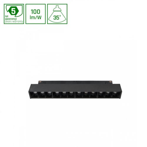 SYSTEM SHIFT - GRID S track light 204x23x42mm 12W 35deg black 5y warranty 2 circuits