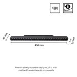 SYSTEM SHIFT - GRID L track light 404x23x42mm 22W 35deg black 5y warranty 2 circuits