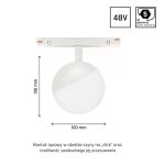 SYSTEM SHIFT - GLOBE, sphere track light 100x148mm 5W 165deg white 5y warranty 2 circuits