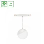 SYSTEM SHIFT - GLOBE P pendant sphere track light 100mm (850mm cable) 5W 165deg white 5y warr. 2 circuits