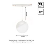 SYSTEM SHIFT - GLOBE P pendant sphere track light 100mm (850mm cable) 5W 165deg white 5y warr. 2 circuits