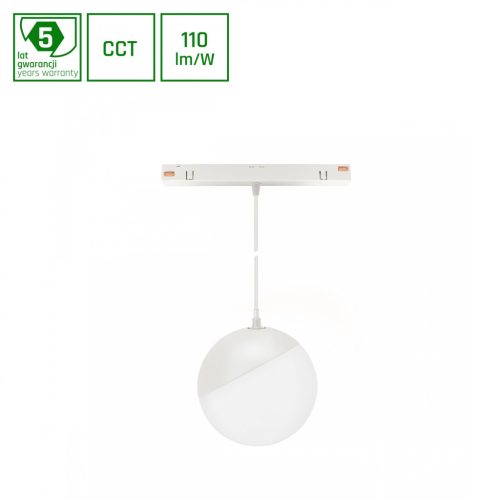 SYSTEM SHIFT CCT- GLOBE P SUSPENDED SPHERE TRACK LIGHT  FI100 (815MM CABLE) 5W 165DEG WHITE CCT SWITCH 5Y WARRANTY