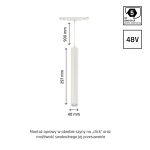 SYSTEM SHIFT - HANGIT pendant sphere track light 40x297 (935mm cable) 12W 25deg white 5y warr. 2 circuits