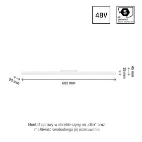 SYSTEM SHIFT - LINE M track light 602x23x42mm 17W 100deg white 5y warranty 2 circuits   SYSTEM SHIFT - LINE M track light 602x23x42mm 17W 100deg white 5y warranty 2 circuits