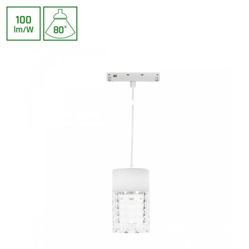 SYSTEM SHIFT BASIC - HANGIT CRYDEGAL LUMINAIRE SUSPENDED 55X110MM (1100MM WIRE) 7W 4000K WHITE