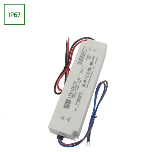LED DRIVER 12V 8,5A 100W IP67 LPV-100-12 MEANWELL