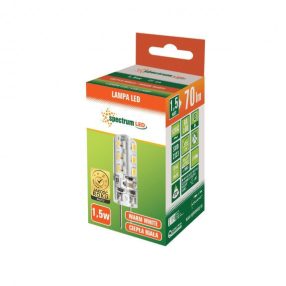 LED G4 szilikonos kapszula 12V 1,5W WW 10x35mm