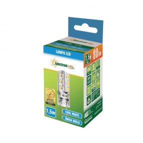 LED G4 szilikonos kapszula 12V 1,5W CW 10x35mm