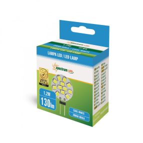 LED G4 12V 1,2W 12 LED CW 20x30mm