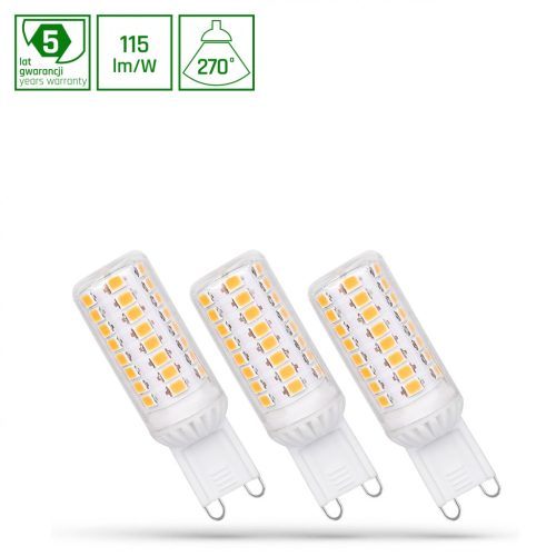 LED G9 230V 4W CW DIMMABLE SMD 5 LAT PREMIUM SPECTRUM 3-PACK